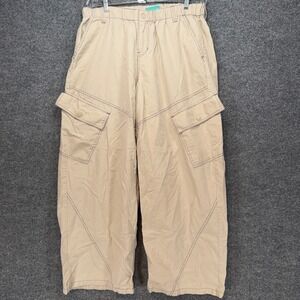 A-Lab Cargo Pants Men Large Tan Contrast Stitch Baggy Wide Y2K 90s Skate Utility